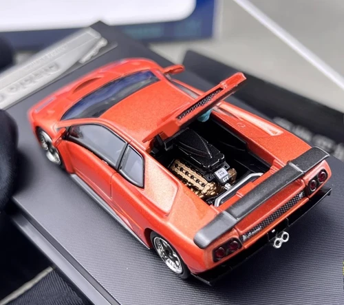 LAMBORGHINI DIABLO GT 1998 HOOD OPENS ORANGE 1/64 DIECAST