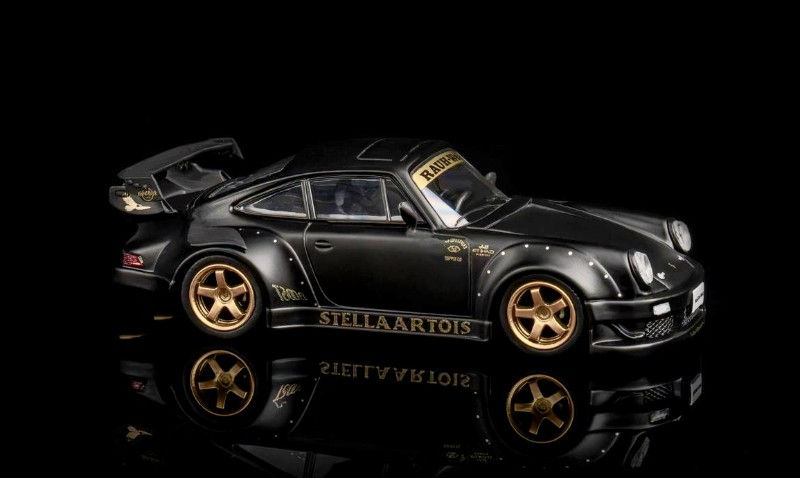 Thumbnail: PORSCHE RWB 930 STELLA ARTOIS MATTE BLACK 1/64 DIECAST CAR BY TPC