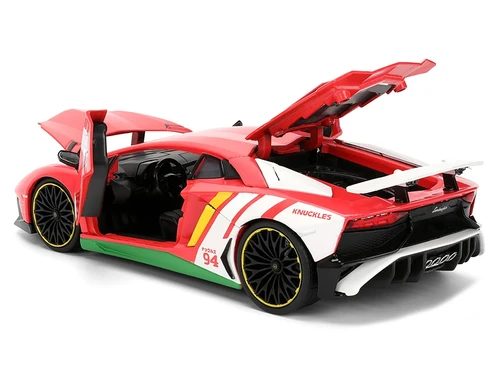 LAMBORGHINI AVENTADOR SV & KNUCKLES FIGURE SONIC 1/24 DIECAST BY