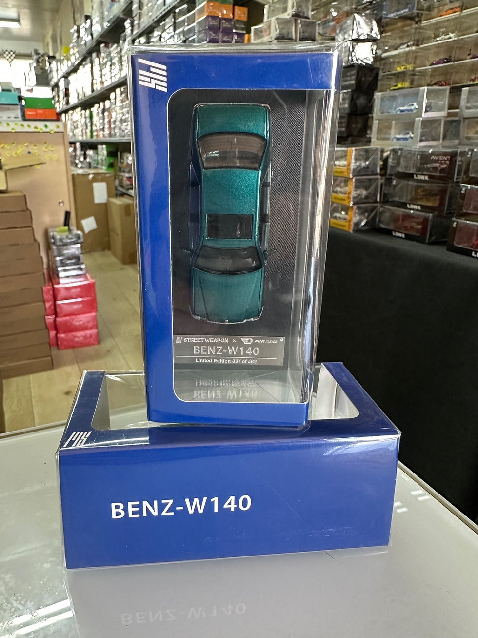 Thumbnail: MERCEDES BENZ W140 GREEN 1/64 DIECAST CAR MODEL BY STREET WEAPON