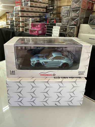 MERCEDES BENZ AMG GT S BLUE 1/64 DIECAST CAR MODEL BY RHINO MODELS