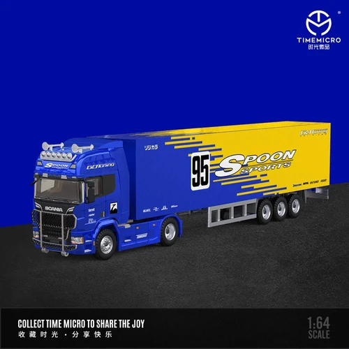 SCANIA CONTAINER SEMI TRUCK SPOON LIVERY 1/64 DIECAST MODEL BY