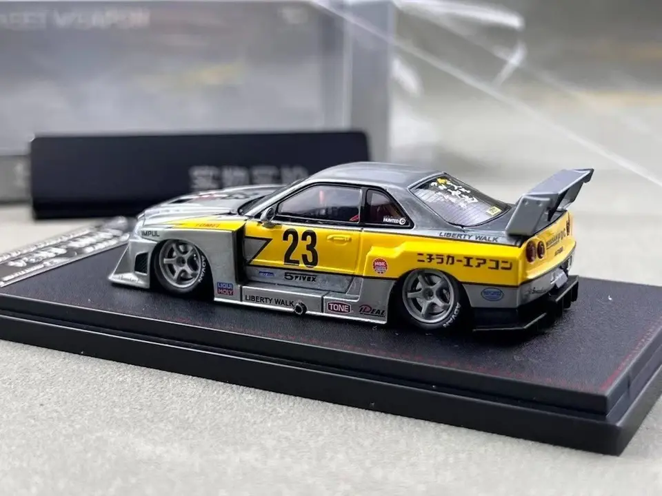 Thumbnail: NISSAN SKYLINE GT-R ER34 LBWK VARNISH HOOD OPEN1/64 DIECAST CAR BY STREET WEAPON