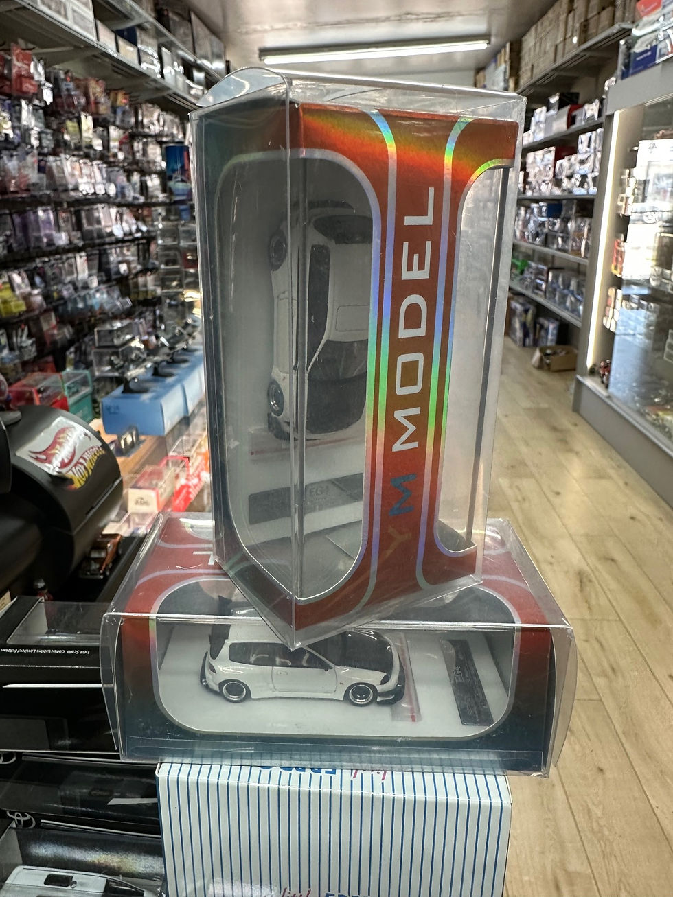 Thumbnail: HONDA CIVIC EG4 K20 PANDEM WHITE CARBON HOOD 1/64 RESIN CAR BY YM 149 MADE