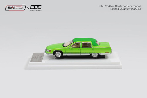 CADILLAC FLEETWOOD LOWRIDER METALLIC GREEN 1/64 DIECAST CAR