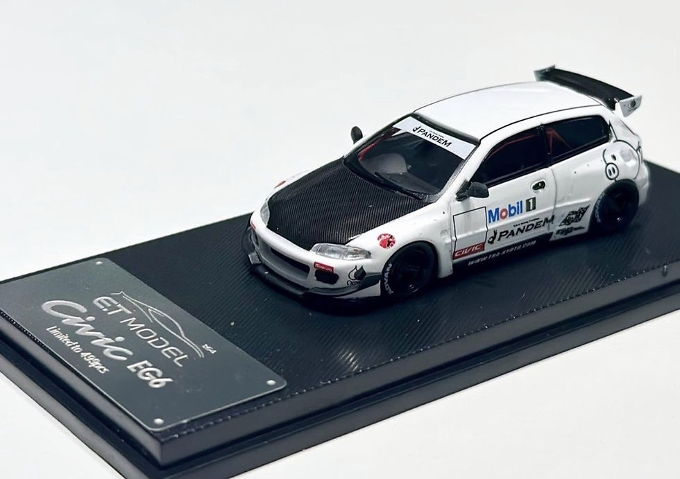 Thumbnail: HONDA CIVIC EG6 ROCKET BUNNY MOBIL 1 CARBON HOOD 1/64 DIECAST CAR BY ET MODEL MC