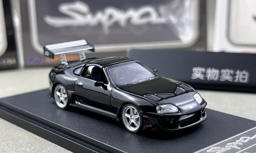 TOYOTA SUPRA A80 BOMEX TARGA CONVERTIBLE BLACK 1/64 DIECAST CAR BY