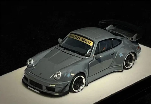 PORSCHE RWB 930 CEMENT GRAY WITH FULL OPENINGS 1/64 DIECAST CAR BY