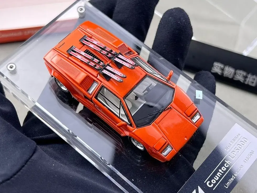 Thumbnail: LAMBORGHINI COUNTACH LP5000 SELD ED LIGHTS FLIPUP 1/64 CAR BY FINCLASSICALLY