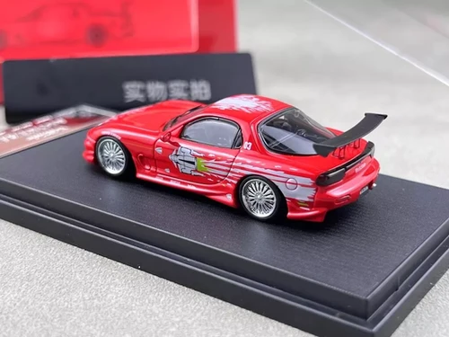 MAZDA RX-7 VEILSIDE RED 1/64 SCALE DIECAST CAR MODEL BY MORTAL