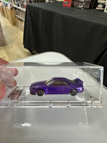 NISSAN SKYLINE GT-R R33 FULL CARBON FIBER PURPLE HOOD OPENS 1/64