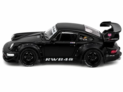 PORSCHE RWB 964 MATT BLACK 1/64 DIECAST CAR MODEL BY INNO INNO64