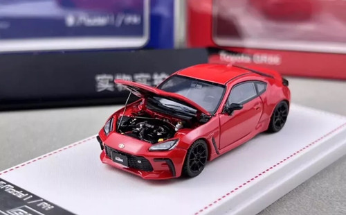 TOYOTA GR86 2ND GEN RED HOOD OPENS 1/64 SCALE DIECAST CAR MODEL BY
