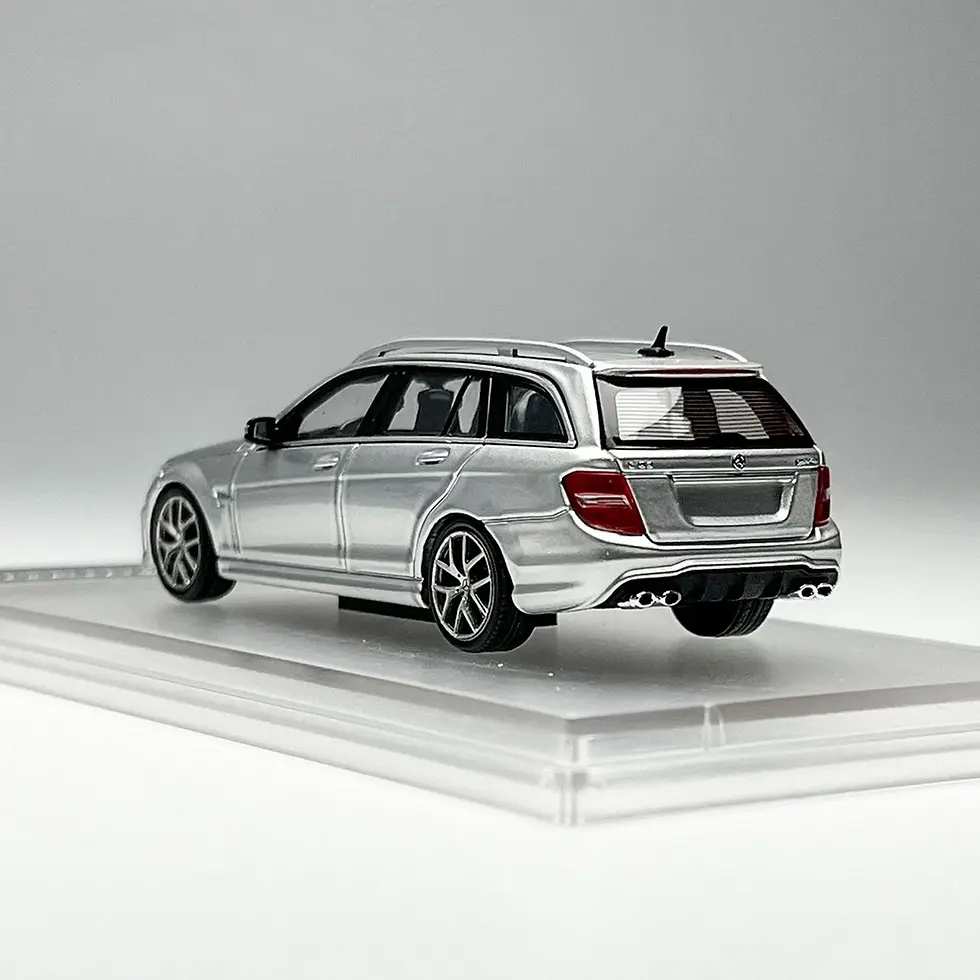 Thumbnail: MERCEDES BENZ C63 AMG ESTATE WAGON SILVER 1/64 DIECAST CAR BY KING MODELS