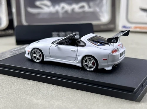 TOYOTA SUPRA A80 BOMEX TARGA CONVERTIBLE WHITE 1/64 DIECAST CAR BY