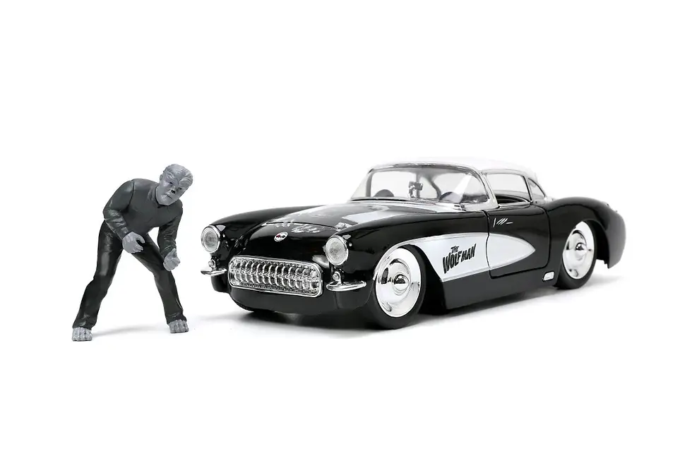 Thumbnail: 1957 CHEVROLET CORVETTE WOLFMAN FIGURE 1/24 DIECAST CAR MODEL BY JADA TOYS 32195