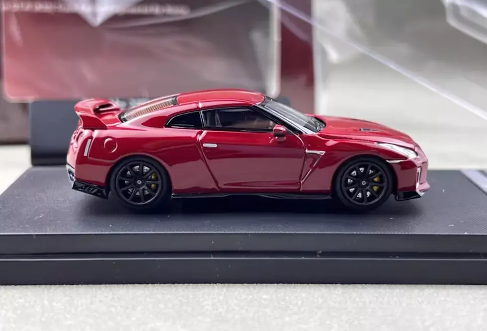 Thumbnail: NISSAN SKYLINE GT-R R 35 RED HOOD OPENS 1/64 DIECAST CAR BY MOTOR HELIX