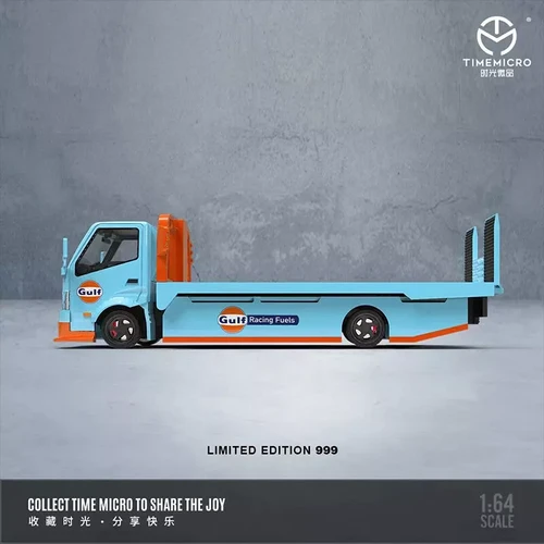 H300 FLATBED TRAILER TRANSPORT TOW TRUCK GULF LIVERY 1/64 DIECAST