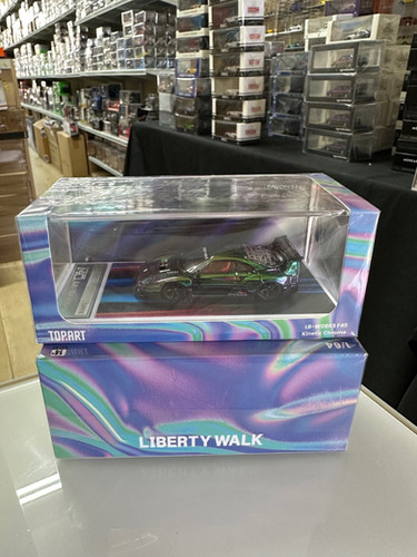FERRARI F40 LBWK LIBERTY WALK KINETIC CHROME 1/64 DIECAST CAR