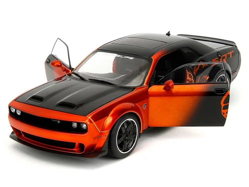 DODGE CHALLENGER SRT HELLCAT ORANGE 1/18 DIECAST CAR MODEL BY JADA