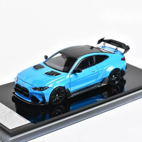 SW 1/64  M4 G82 ADRO 3号レース限定カラー合金ミニカー BMW M4 G82 ADRO BODY KIT WIDEBODY MIAMI BLUE 1/64 DIECAST CAR BY