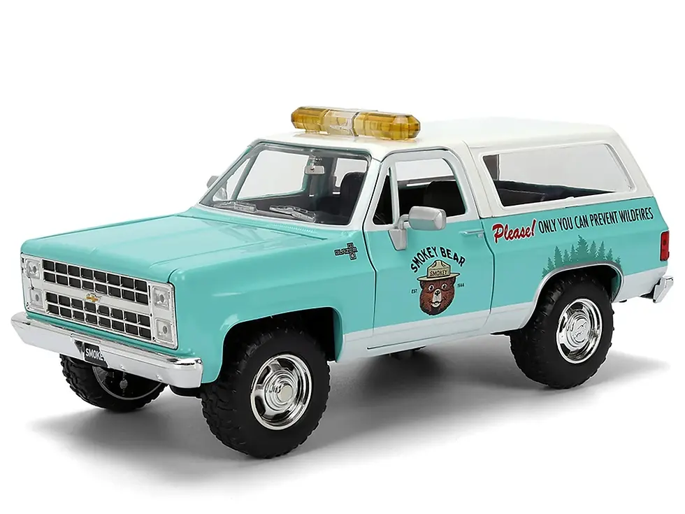 Thumbnail: 1980 CHEVROLET BLAZER & SMOKEY BEAR DIECAST FIGURE 1/24 MODEL BY JADA TOYS 36294