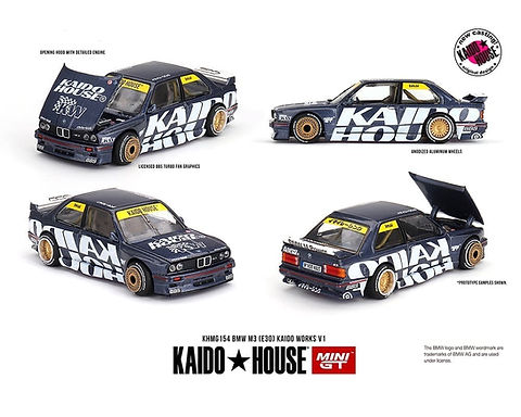 BMW M3 E30 V1 DARK BLUE 1/64 DIECAST CAR BY KAIDO HOUSE MINI GT