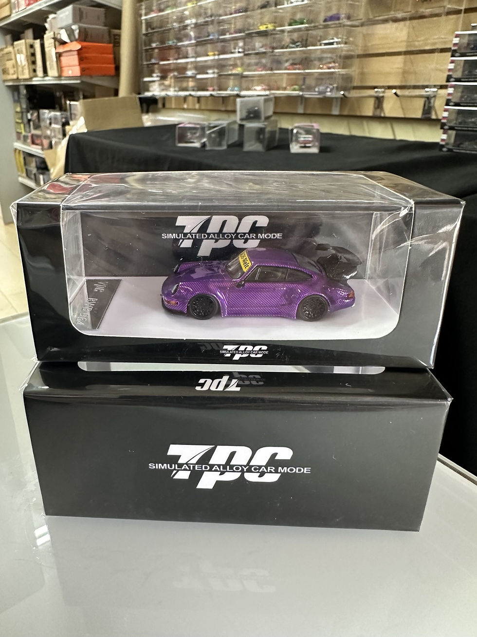 Thumbnail: PORSCHE RWB 964 CHROME PURPLE CARBON FIBER 1/64 DIECAST CAR MODEL BY TPC