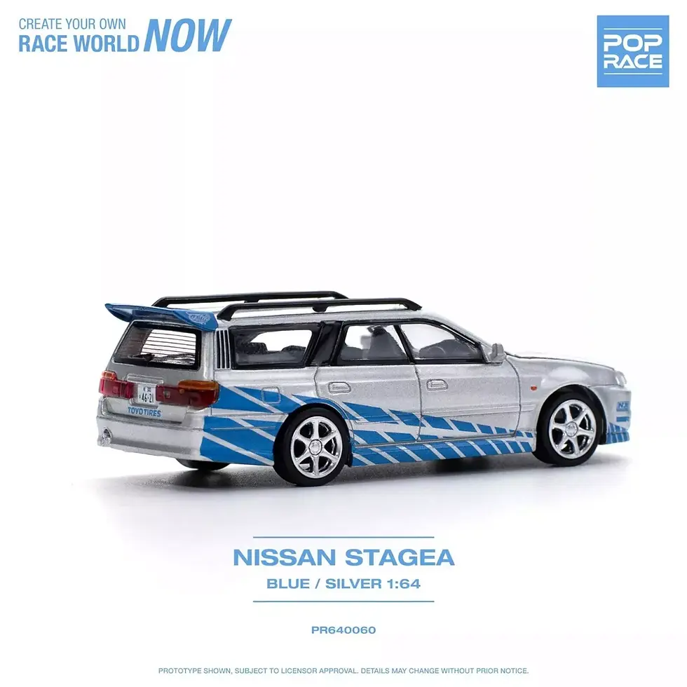 Thumbnail: NISSAN SKYLINE R34 STAGEA WAGON HOOD OPENS 1/64 DIECAST CAR BY POP RACE PR64-60