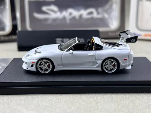 TOYOTA SUPRA A80 BOMEX TARGA CONVERTIBLE WHITE 1/64 DIECAST CAR BY