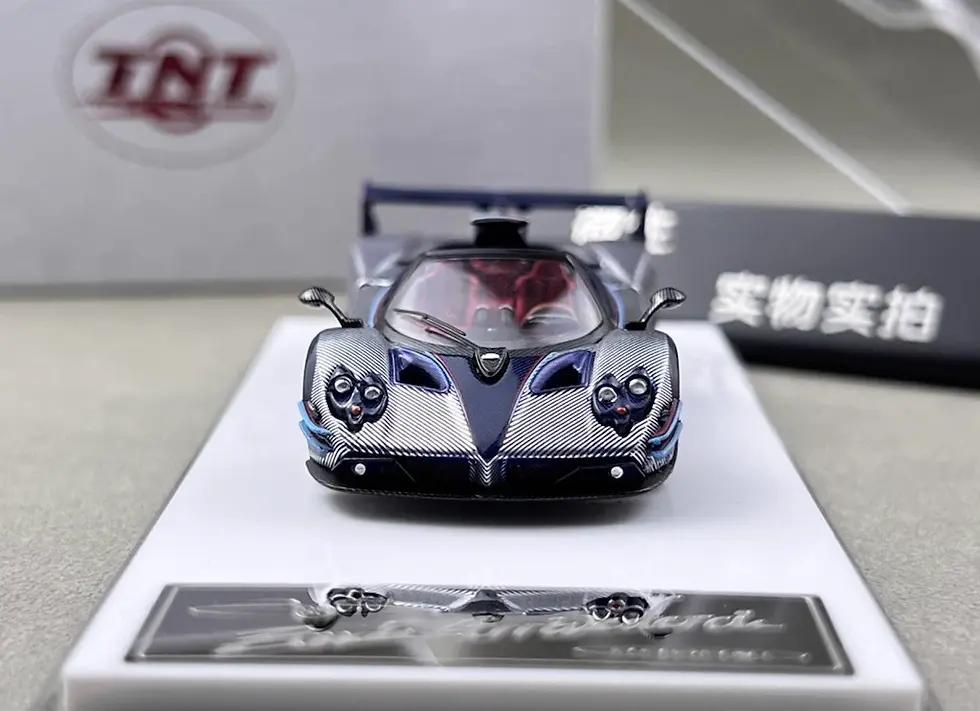 Thumbnail: PAGANI ZONDA ARRIVEDERCI SILVER BLUE HOOD COMES OFF 1/64 CAR BY TNT MODELS