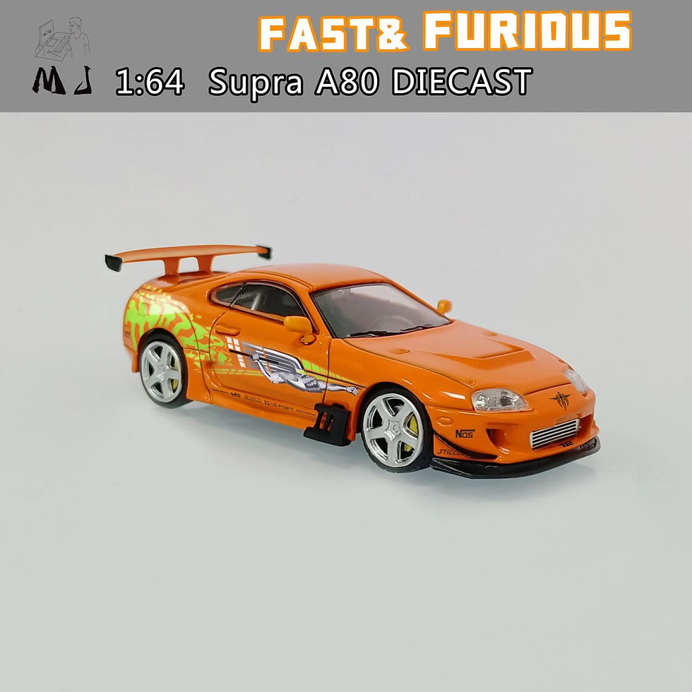 Thumbnail: TOYOTA SUPRA A80 ORANGE FAST & FURIOUS LIVERY 1/64 DIECAST CAR BY MJ MODELS