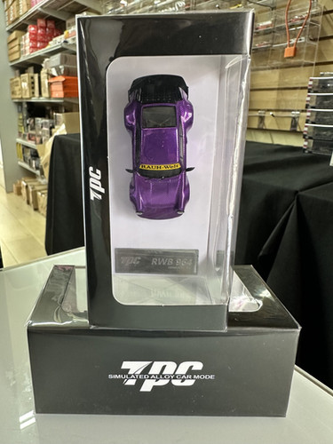 PORSCHE RWB 964 CHROME PURPLE CARBON FIBER 1/64 DIECAST CAR MODEL