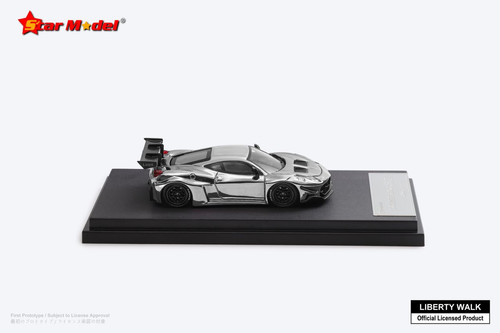 FERRARI 458 GT LB-SILHOUETTES WORKS LBWK CHROME SILVER GREY 1/64