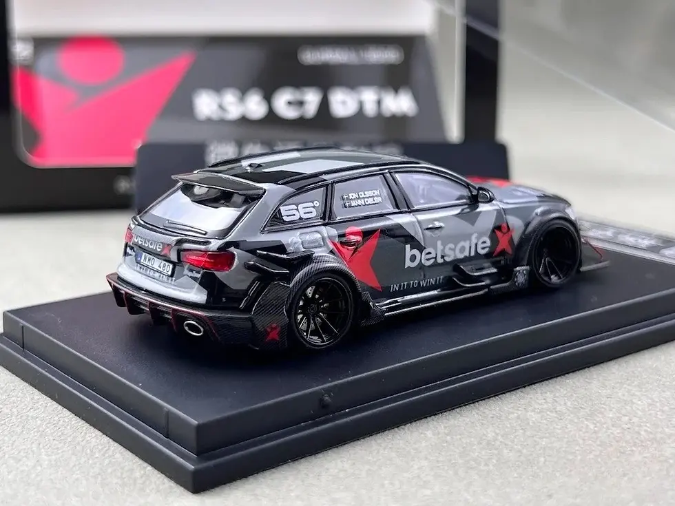 Thumbnail: AUDI RS6 C7 DTM BETSAFE GUMBALL 3000 HOOD OPENS ROOF BOX 1/64 DIECAST CAR BY DCM