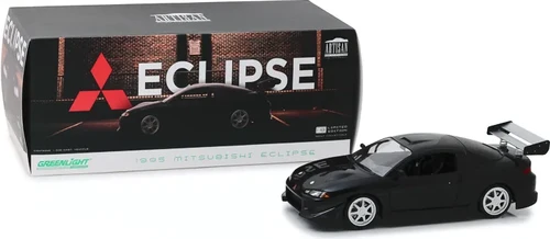1995 MITSUBISHI ECLIPSE BLACK 1/18 SCALE DIECAST CAR BY GREENLIGHT