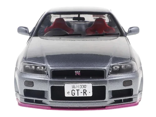 1999 NISSAN SKYLINE GT-R R34 SILVER 1/18 DIECAST CAR MODEL BY