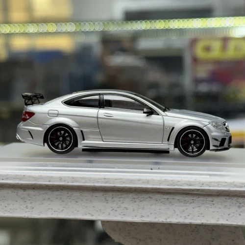 MERCEDES BENZ C63 COUPE BLACK SERIES W204 SILVER 1/64 CAR BY
