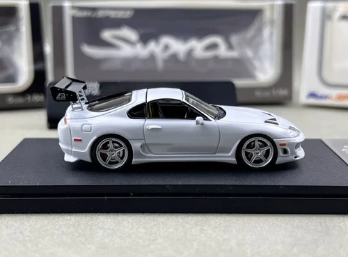TOYOTA SUPRA A80 BOMEX TARGA CONVERTIBLE WHITE 1/64 DIECAST CAR BY
