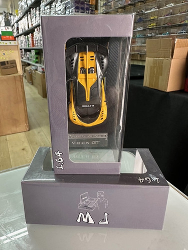 BUGATTI VISION GRAN TURISMO VGT YELLOW 1/64 SCALE DIECAST CAR