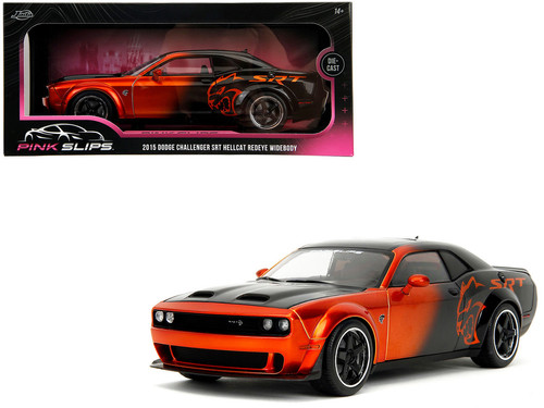 DODGE CHALLENGER SRT HELLCAT ORANGE 1/18 DIECAST CAR MODEL BY JADA