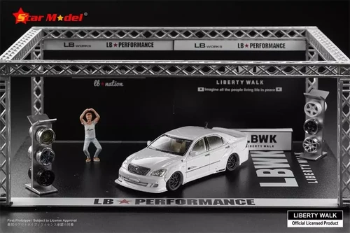 TOYOTA CROWN S180 LBWK LB-NATION WHITE 1/64 DIECAST CAR BY STAR