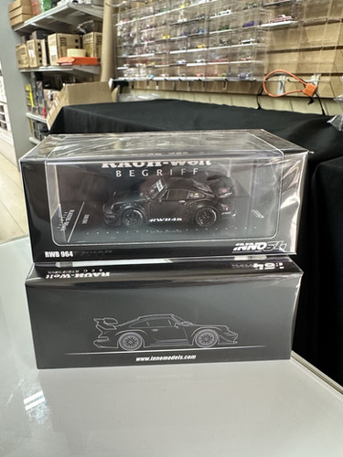 PORSCHE RWB 964 MATT BLACK 1/64 DIECAST CAR MODEL BY INNO INNO64