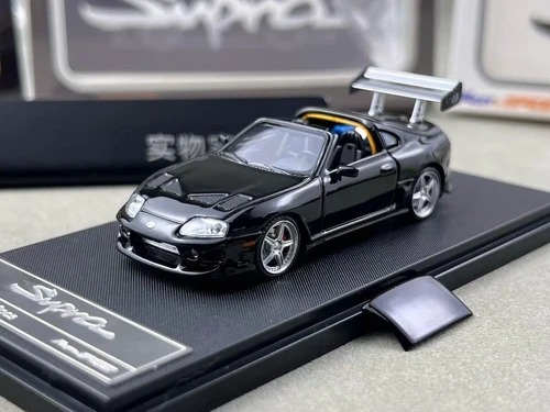 TOYOTA SUPRA A80 BOMEX TARGA CONVERTIBLE BLACK 1/64 DIECAST CAR BY