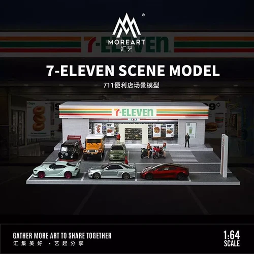 7-11 CONVENIENT SHOP STORE LIGHTED DIORAMA FOR 1/64 DIECAST CARS