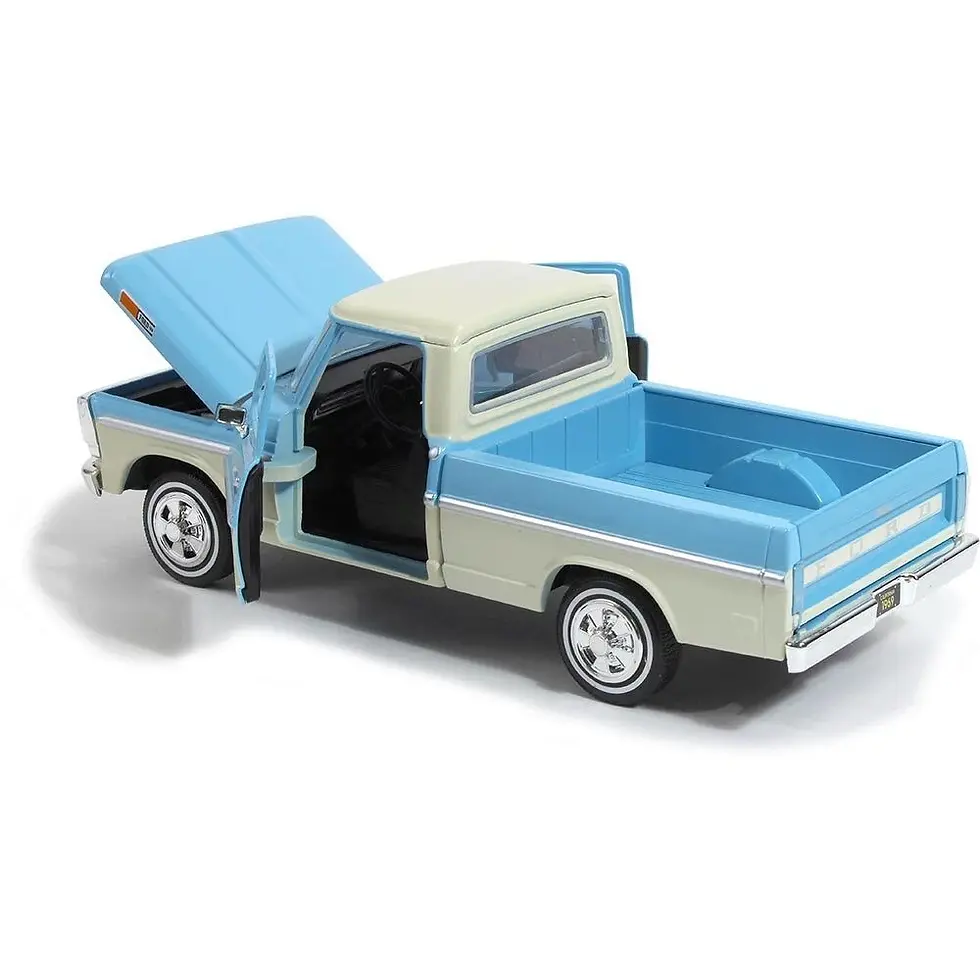 Thumbnail: 1969 FORD F-100 PICKUP TRUCK BLUE CREAM 1/24 DIECAST MODEL BY MOTOR MAX 79315