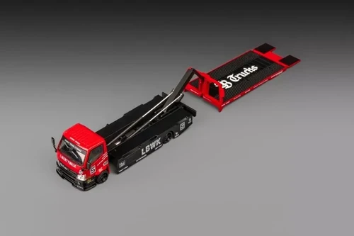LBWK SUPER SILHOUETTE FLATBED TOW TRUCK METALLIC RED 1/64
