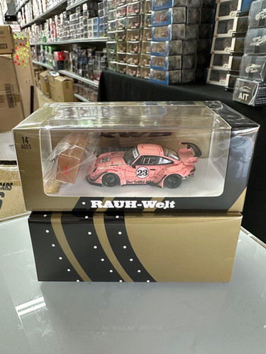 PORSCHE RWB 993 #23 GT WING PINK PIG WITH FIGURE 1/64 DIECAST CAR