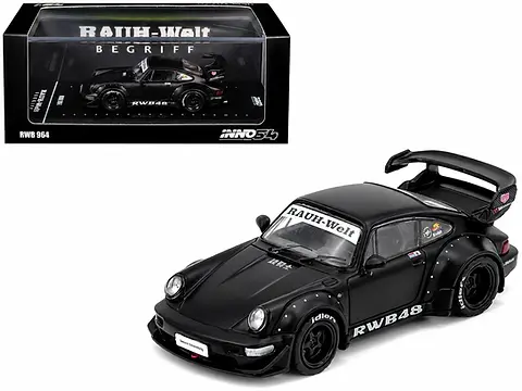 PORSCHE RWB 964 MATT BLACK 1/64 DIECAST CAR MODEL BY INNO INNO64
