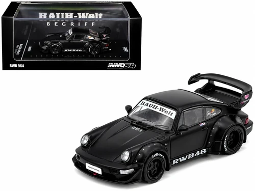PORSCHE RWB 964 MATT BLACK 1/64 DIECAST CAR MODEL BY INNO INNO64